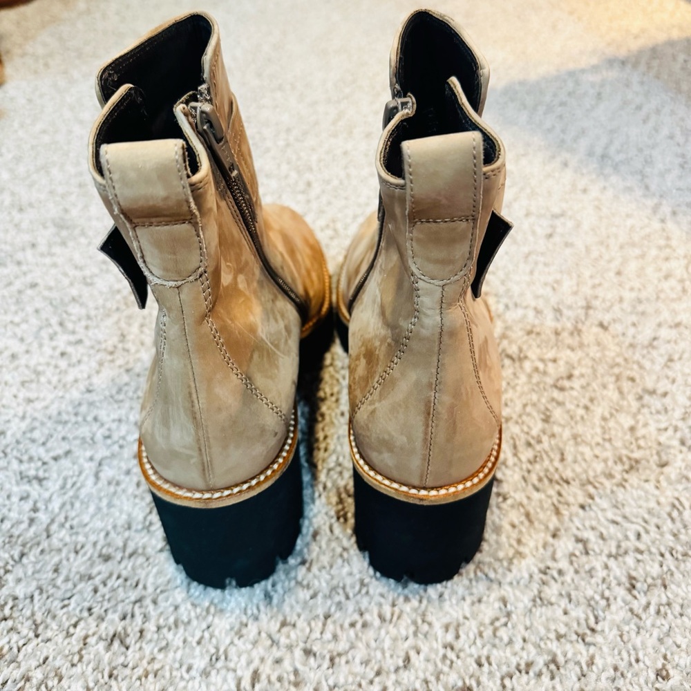 NWOB Paul Green Tan Nubuck Leather Buckle Ankle Dynamic Boot EU 4.5/US 7 - Picture 6 of 10